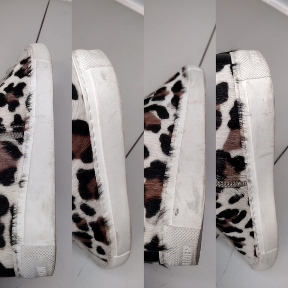 P448 John Y2K Calf Hair Leopard Side Zipper Lace Up High Top Sneakers Sz 6 - Picture 14 of 15